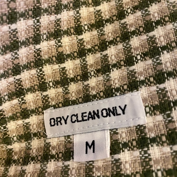 Jordan & Cole Womens Blazer w Ties to Cinch Waist / White, Green Tan Check / M - Picture 13 of 15